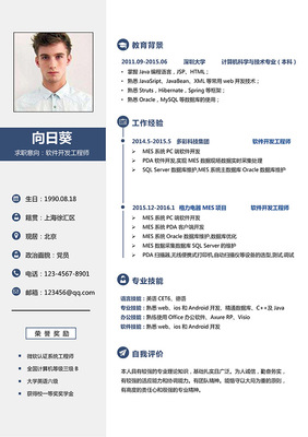 网络工程专业软件开发工程师简历模板